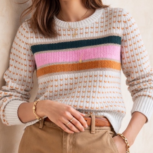 Madewell Sweaters - Madewell Barfield Stripe Sweater Merino Alpaca Blend Ski Vibe Stripe Slopes L